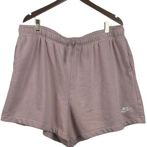 Nike Women's Plus Size 2X Sweat Shorts Light Blush Pink Athletic Casual Logo HR